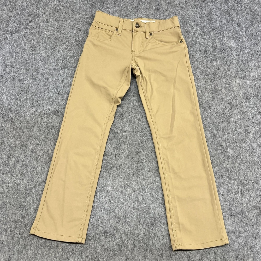 Levis 511 Pants Boys 8 Beige Slim‎ Khaki Adjustable Waist Twill Spring Casual